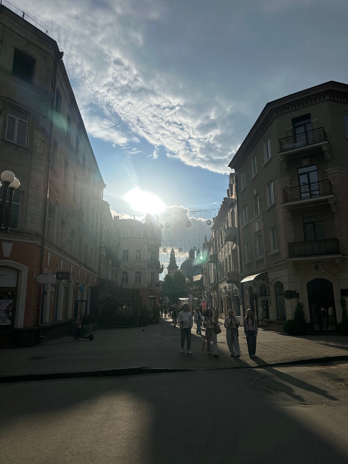 Afternoon walk through downtown Ternopil captures everyday city life