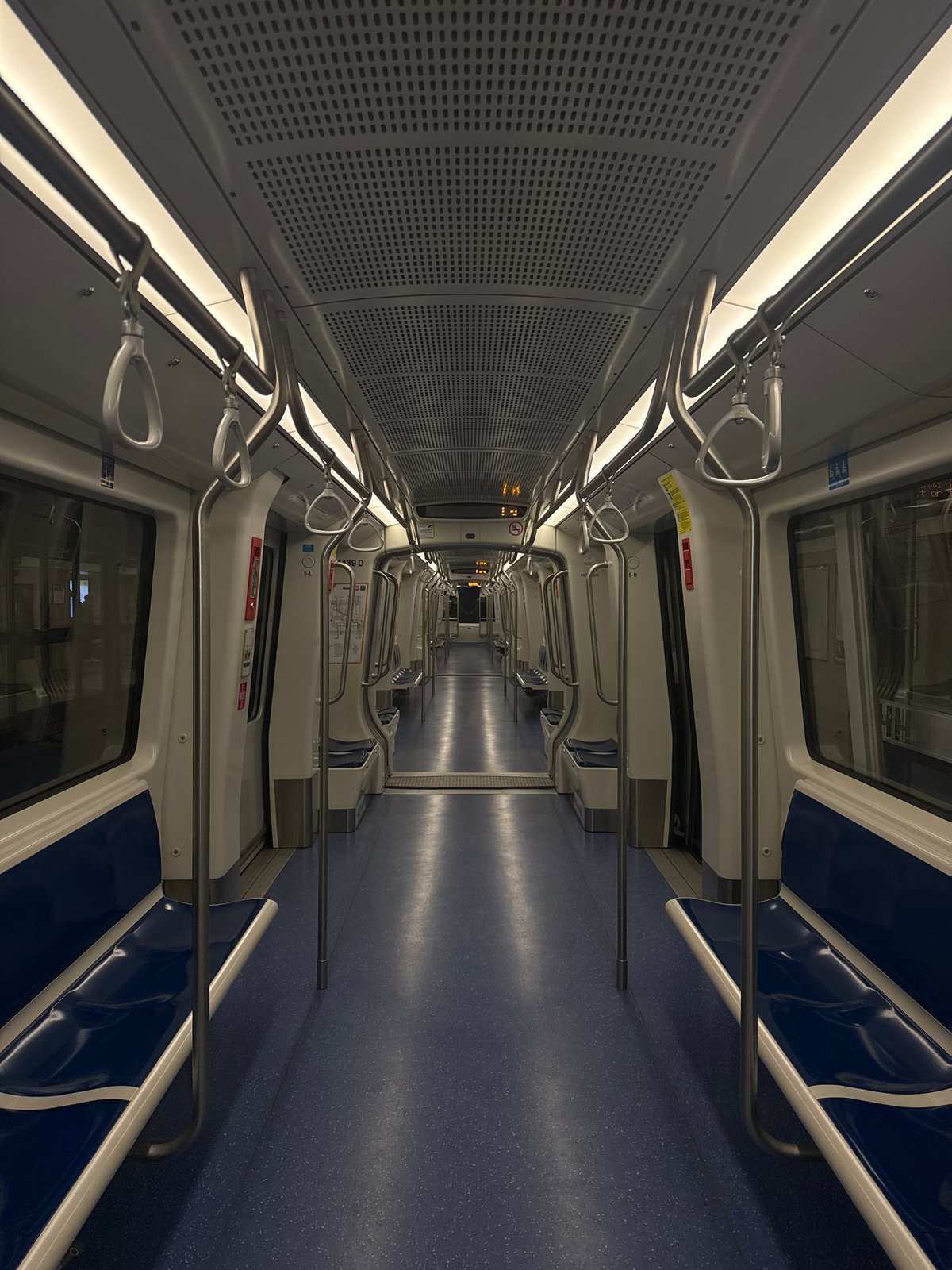 Empty M4 metro car documented in Milan