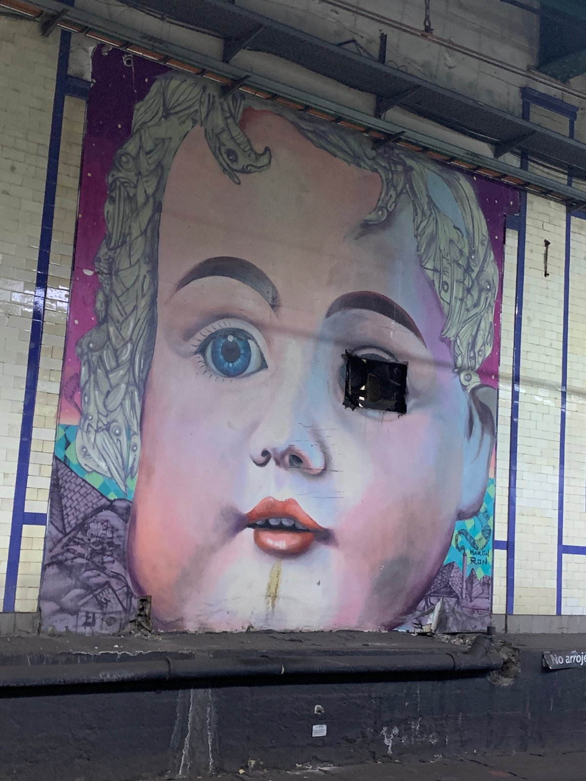 Street art mural spotted in Buenos Aires underground location