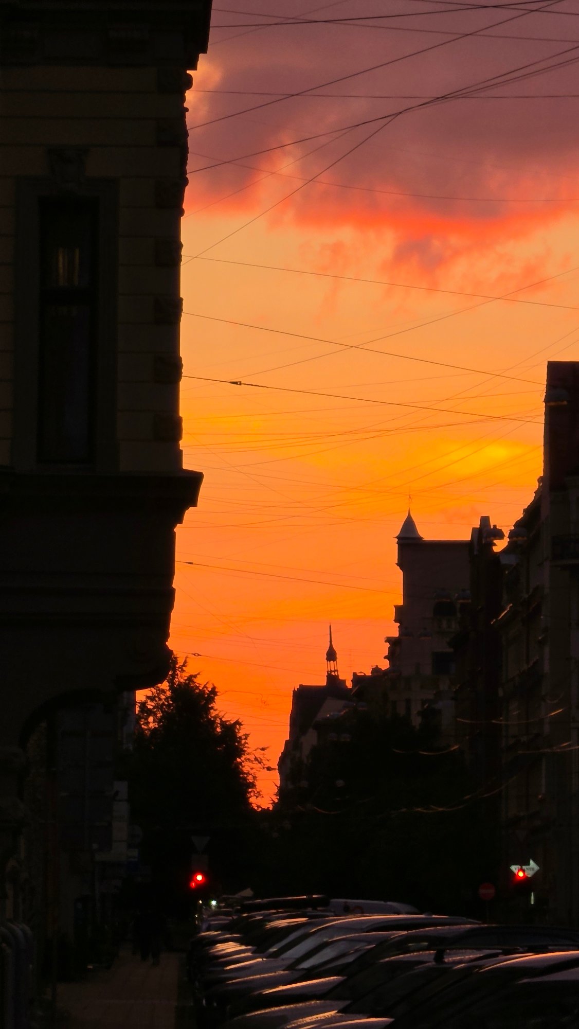 Dusk in Riga: city streets, ornate buildings, and bead art