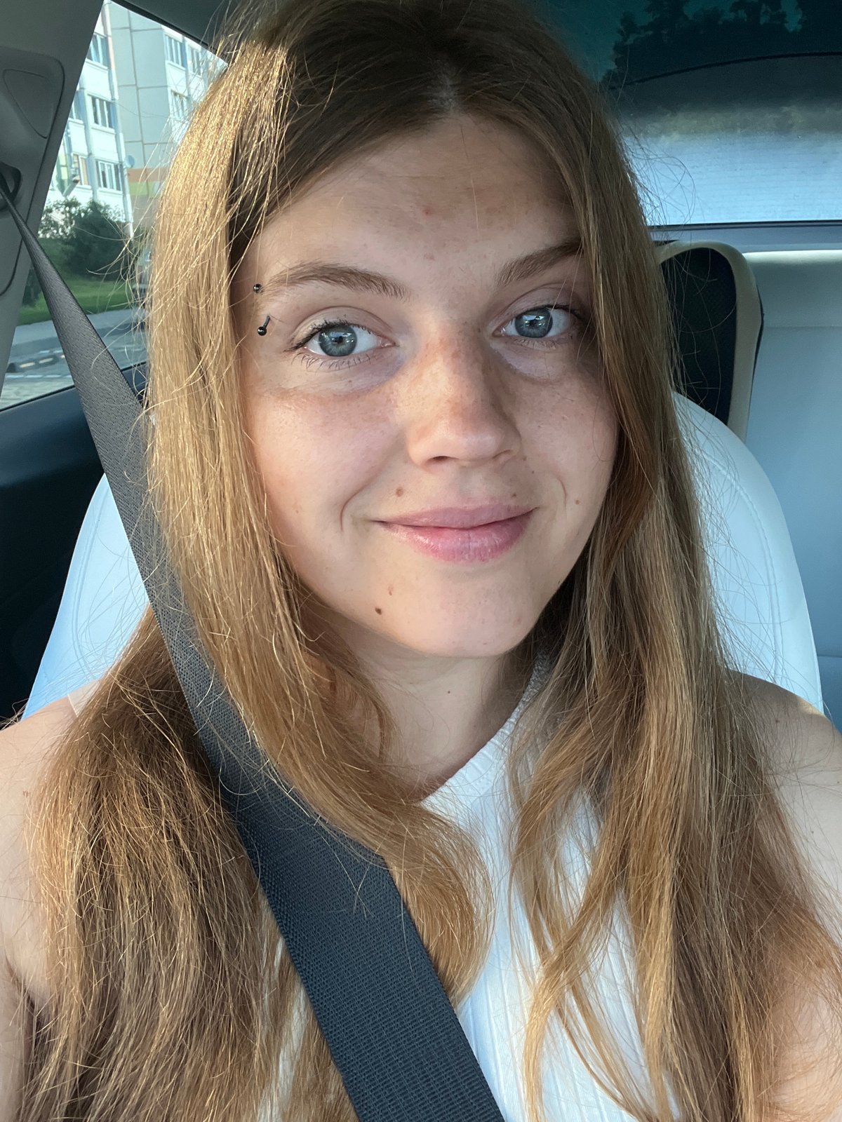 Car selfies on a rural road in Belarus