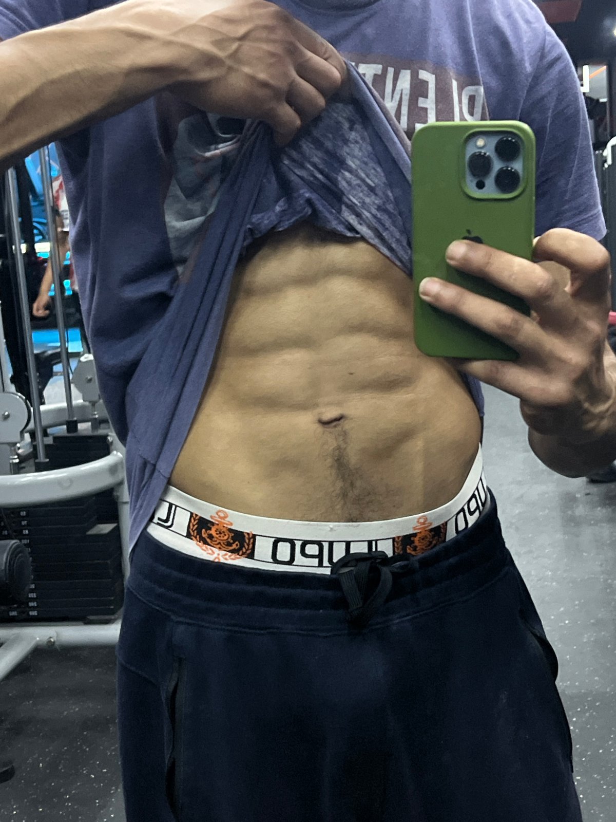 Gym selfie session captured in M'Diq, Morocco