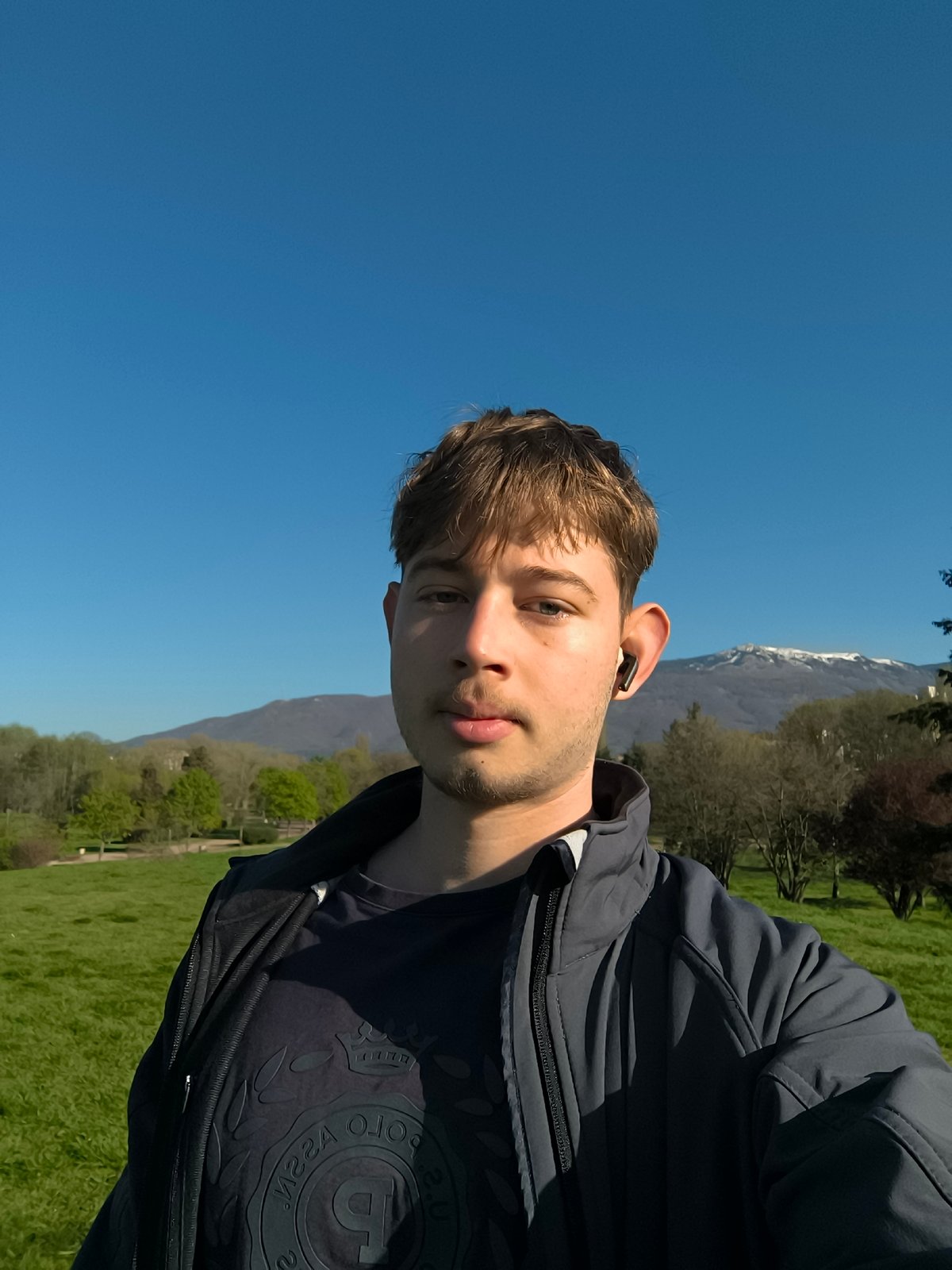 Young man enjoys early morning park visit in Sofia