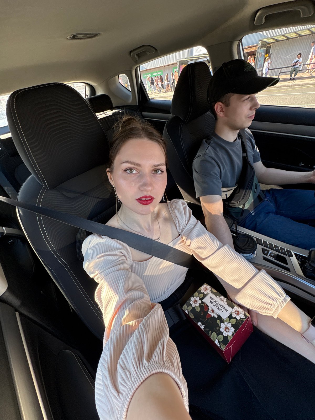 Young couple's afternoon journey documented across Saint Petersburg locations