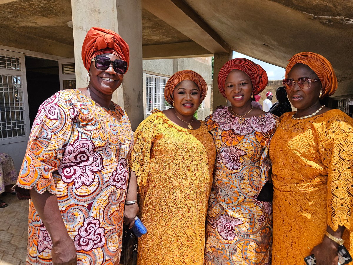 Formal gathering in Kabong, Nigeria, traditional dress throughout