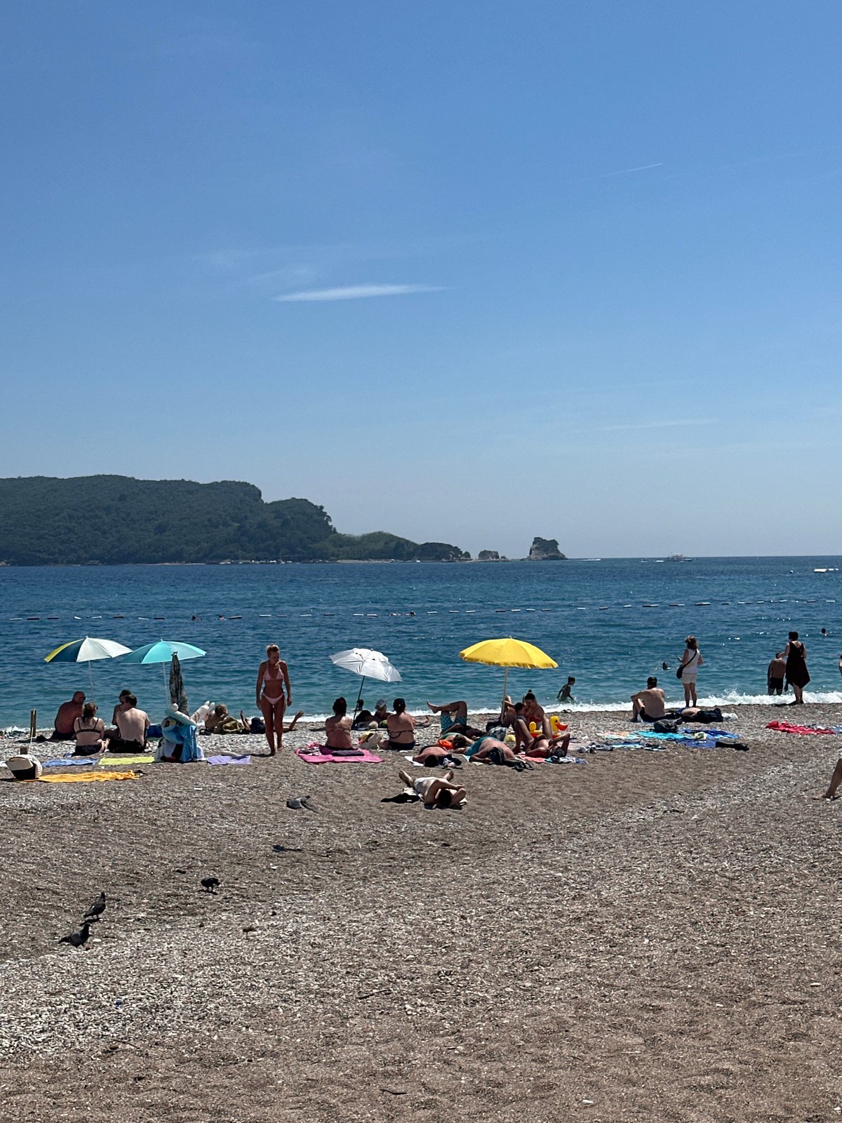 Summer beach scenes documented across Budva, Montenegro resort area