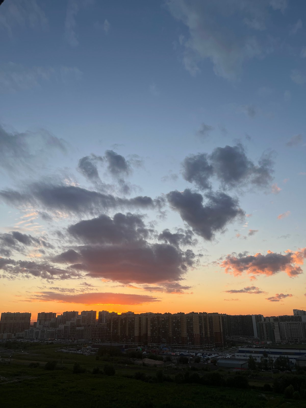 Golden sunset settles over Saint Petersburg's rooftops