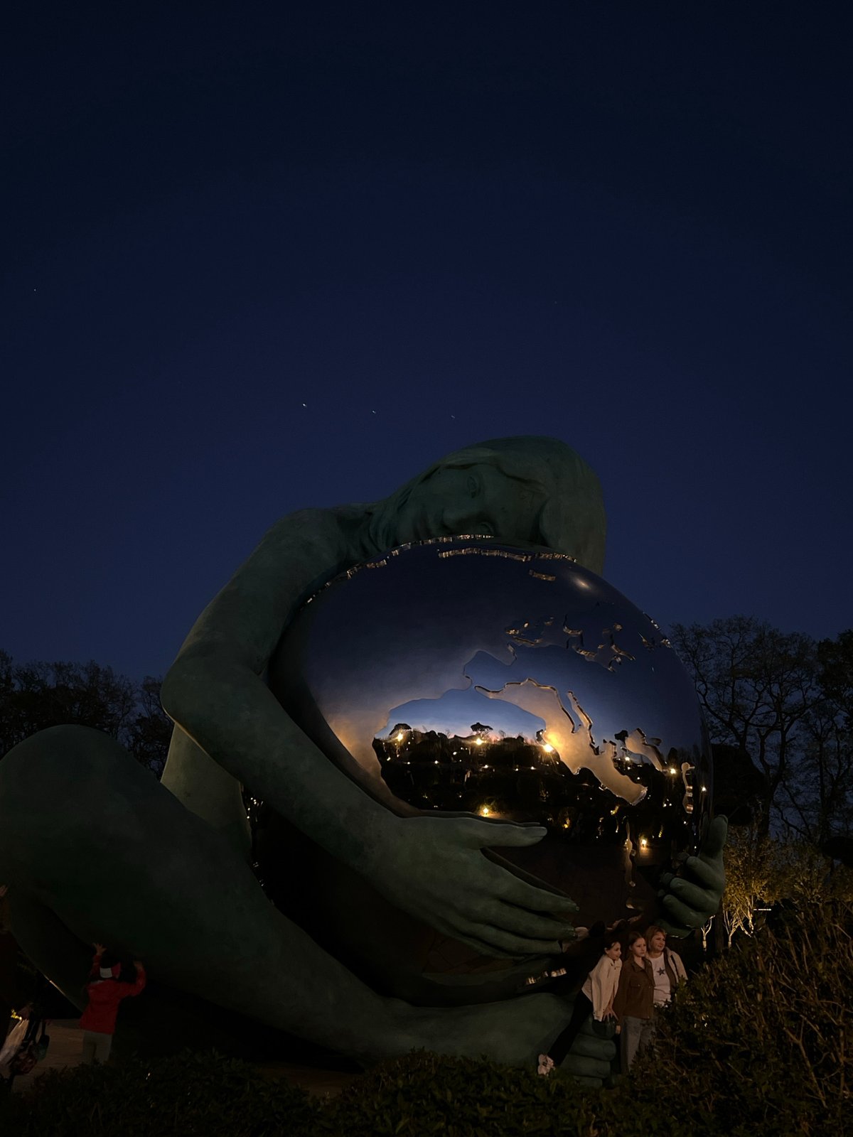 Evening gathering documented at Earth Keeper statue in Krasnodar