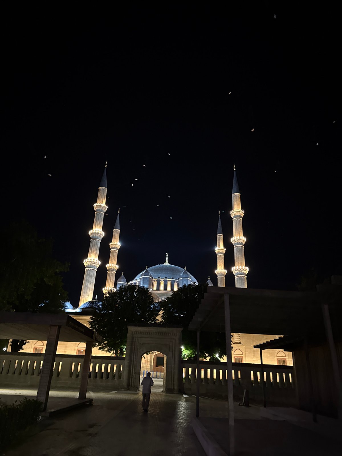 Historic Turkish mosque documented throughout evening hours