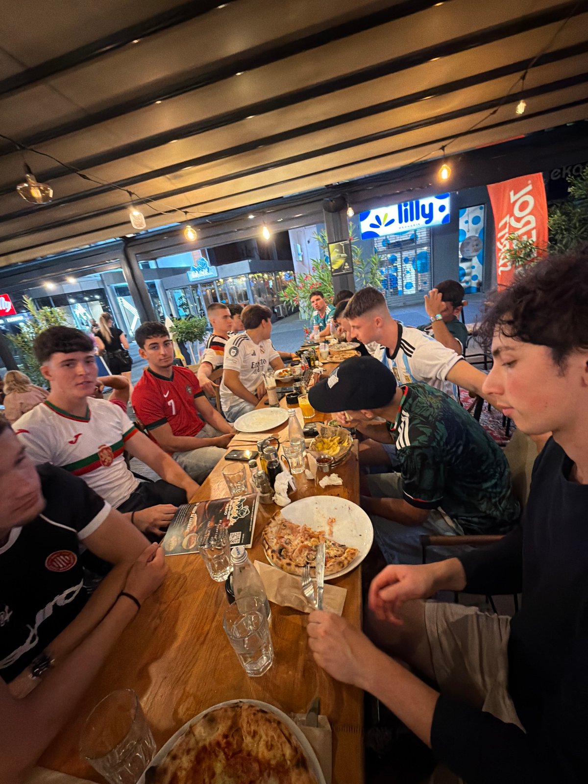 Soccer fans gather at Burgas restaurant to watch match