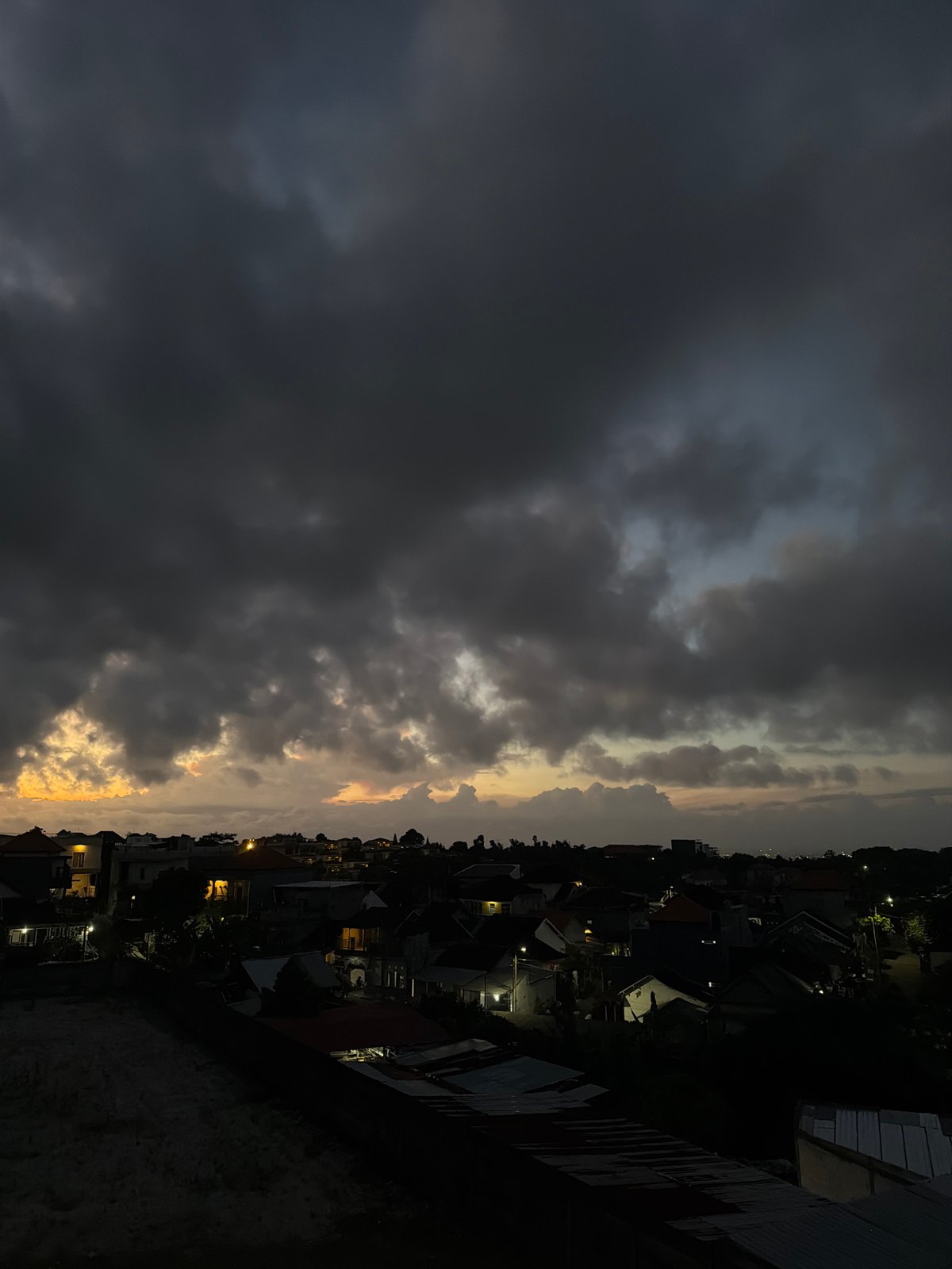Twilight rooftop scenes captured in Kuta Selatan, Indonesia