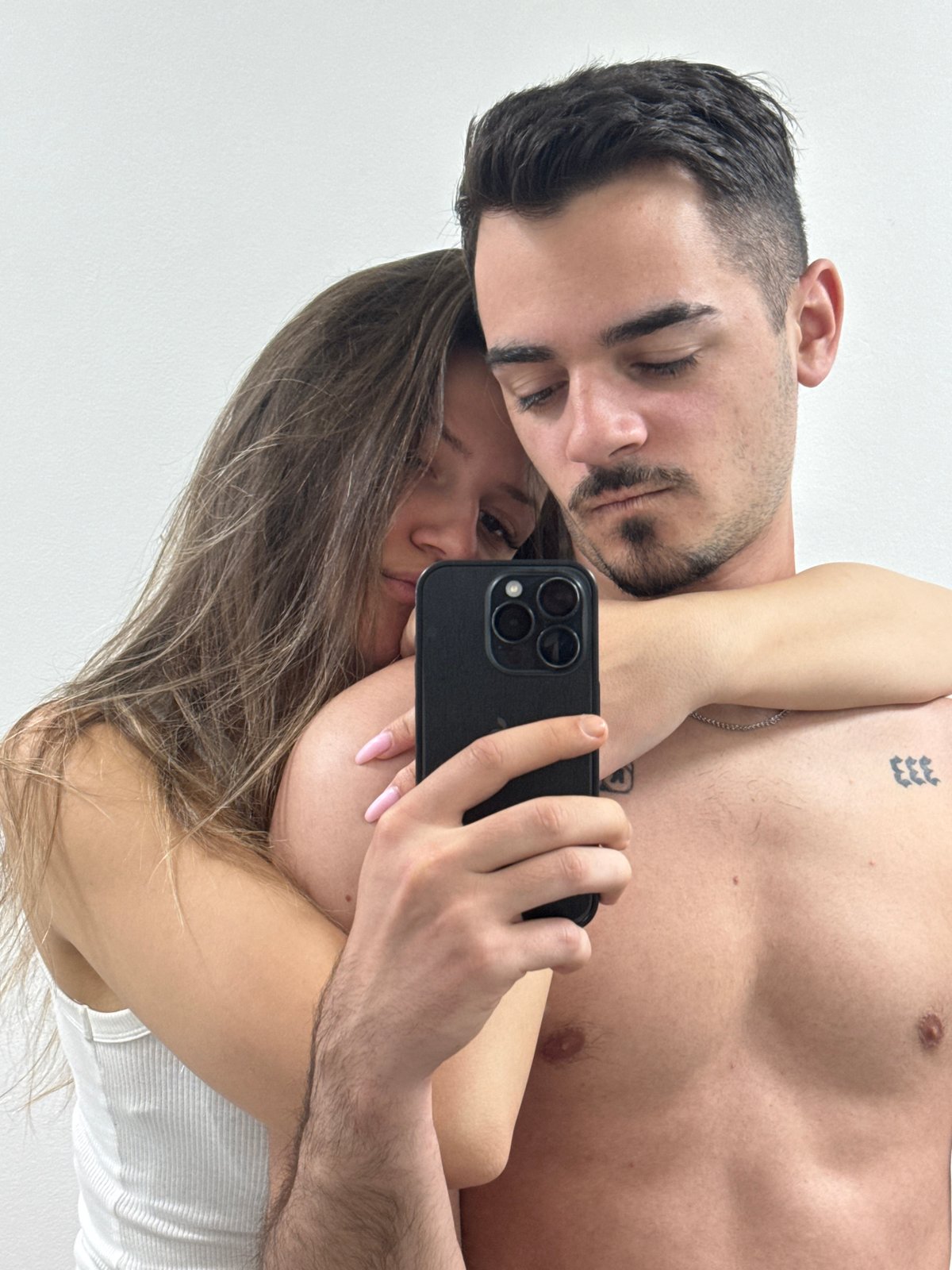 Couple shares intimate morning moments with pets in Sofia
