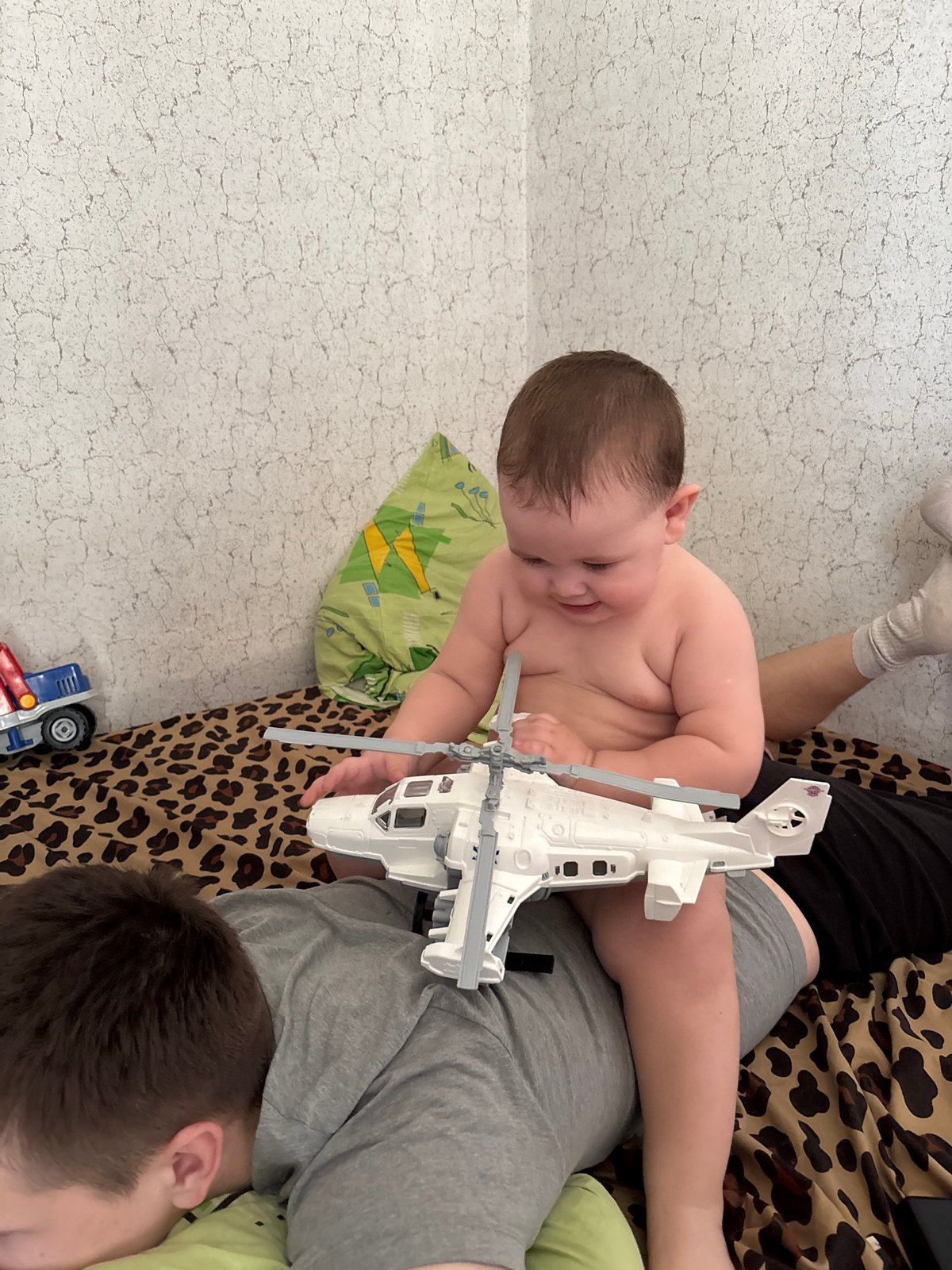 Family moments captured in Russian household over midday period