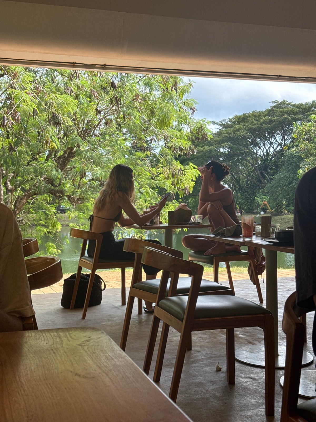 Morning breakfast documented at cafe with eggs and coffee