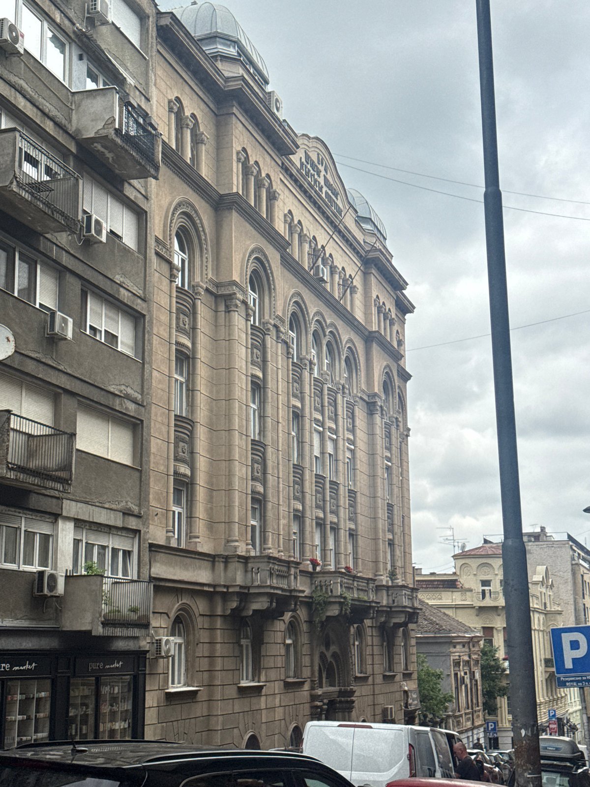 Tourist captures Belgrade street scenes during morning walk