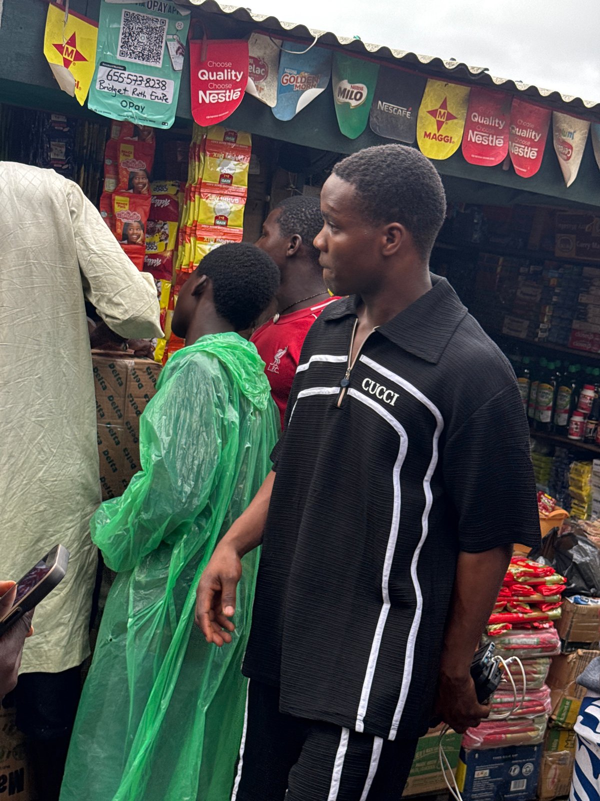 Nigerian street markets busy with vendors and shoppers