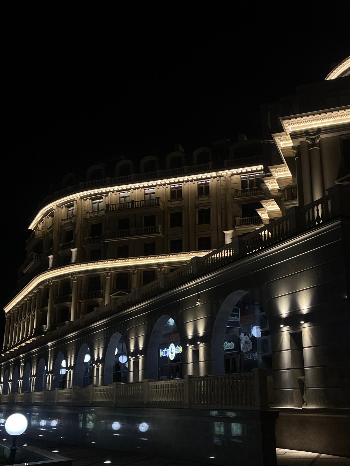 Evening documentation captures illuminated Tiraspol cityscape and monuments