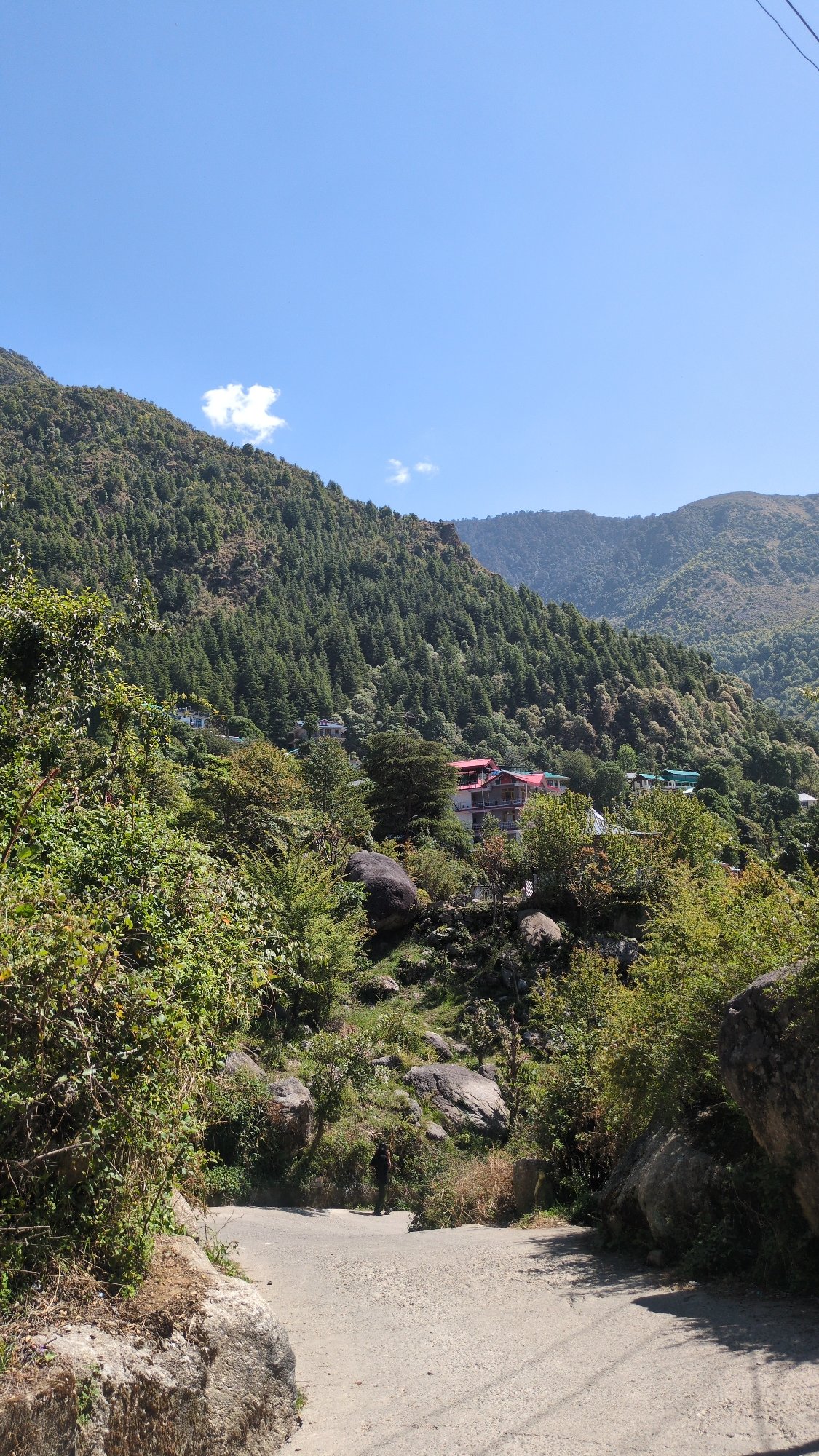 Red Mahindra Thar spotted in scenic Haini mountain region