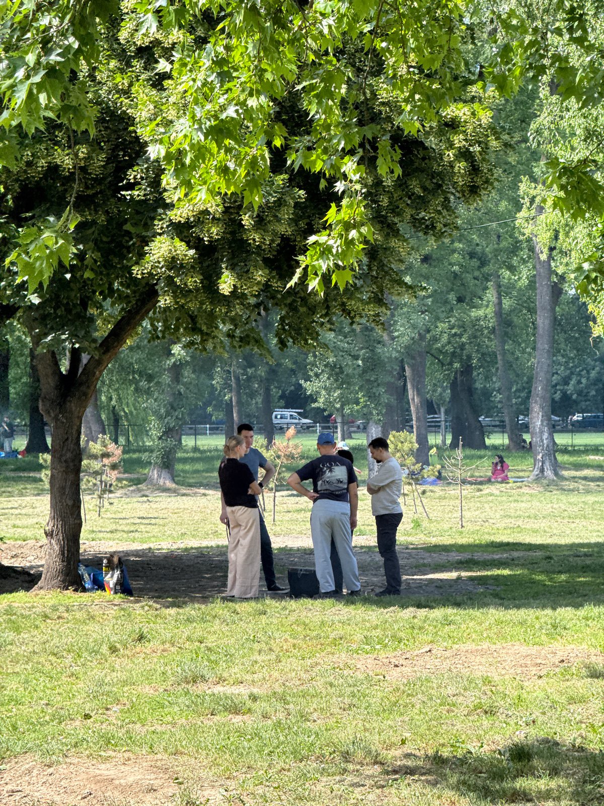 Park visitors gather, walk in Cukarica municipality