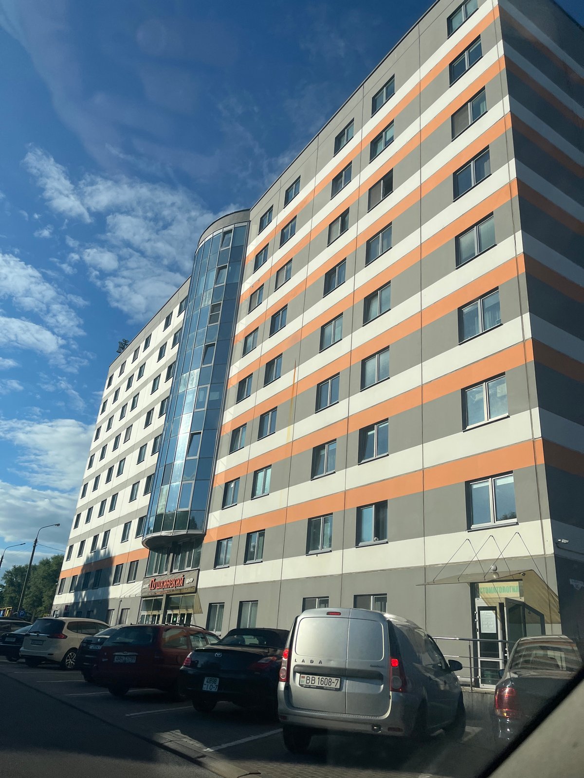 Everyday traffic and architecture along Minsk city streets