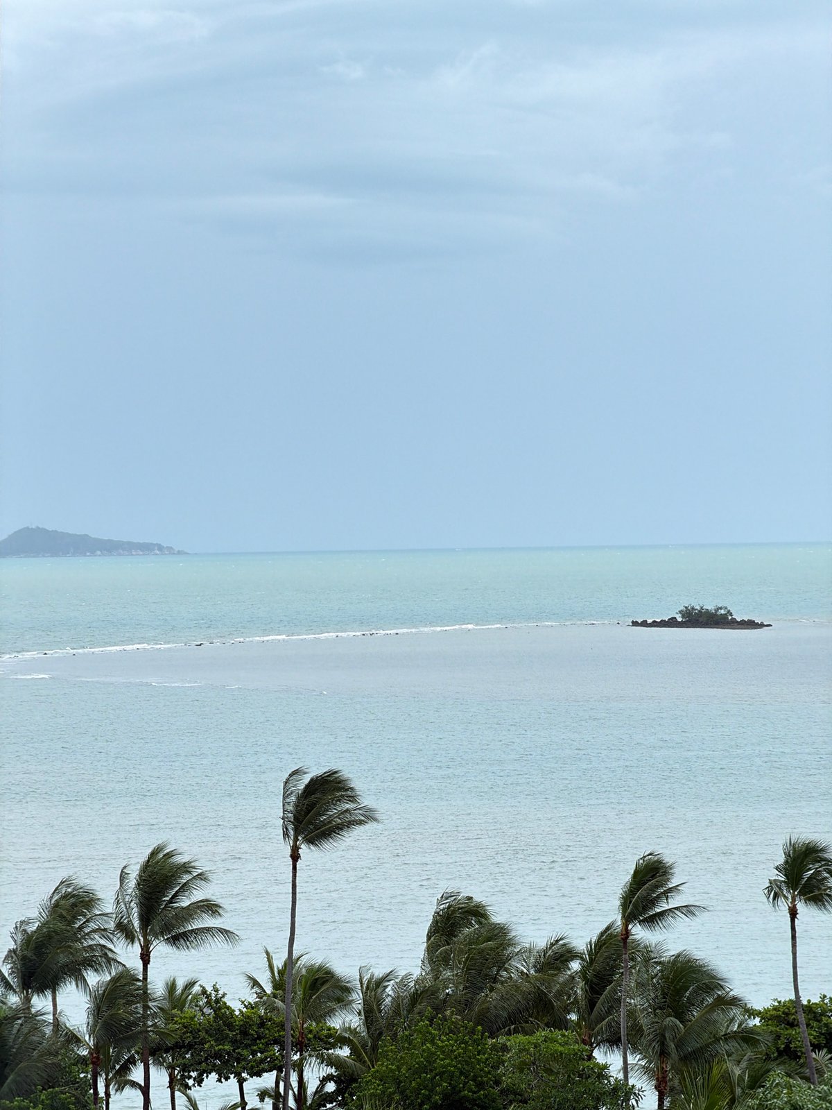 Overcast morning at W Koh Samui's infinity pool and coastal terraces