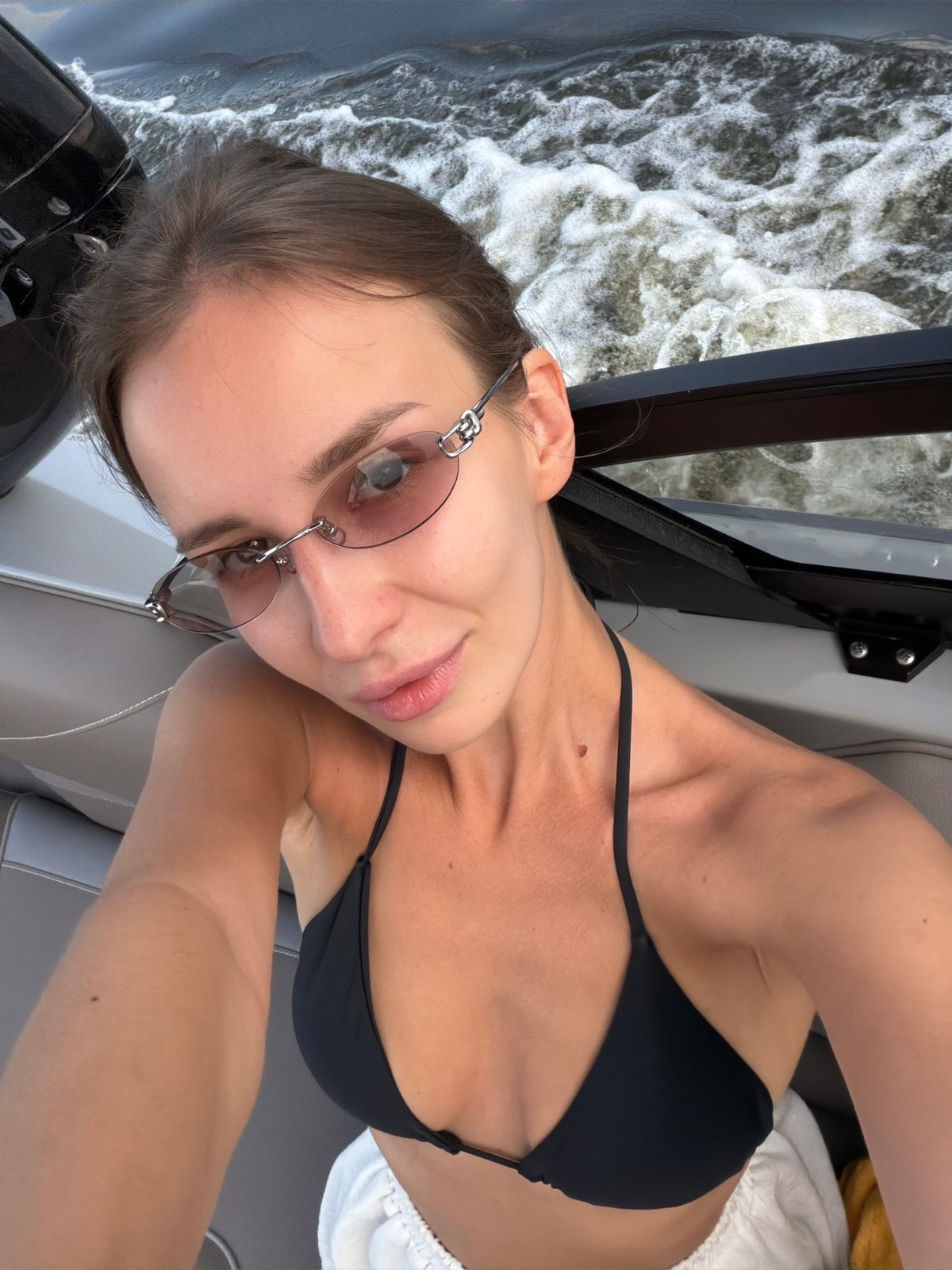 Family boat outing with toddler, dog near Терехово, Russia