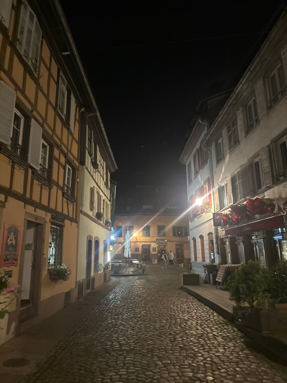Nighttime stroll through historic Strasbourg streets and canals documented