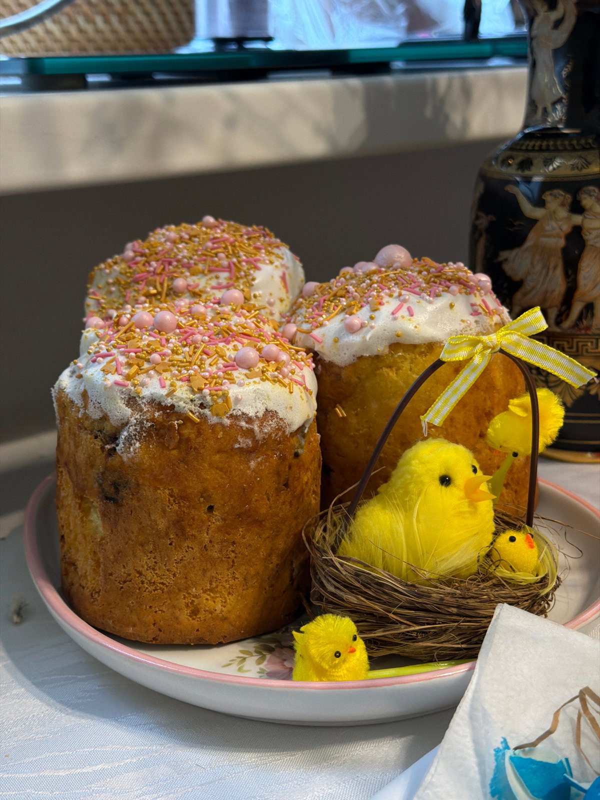 Easter celebration with traditional cakes documented in Krasnoyarsk