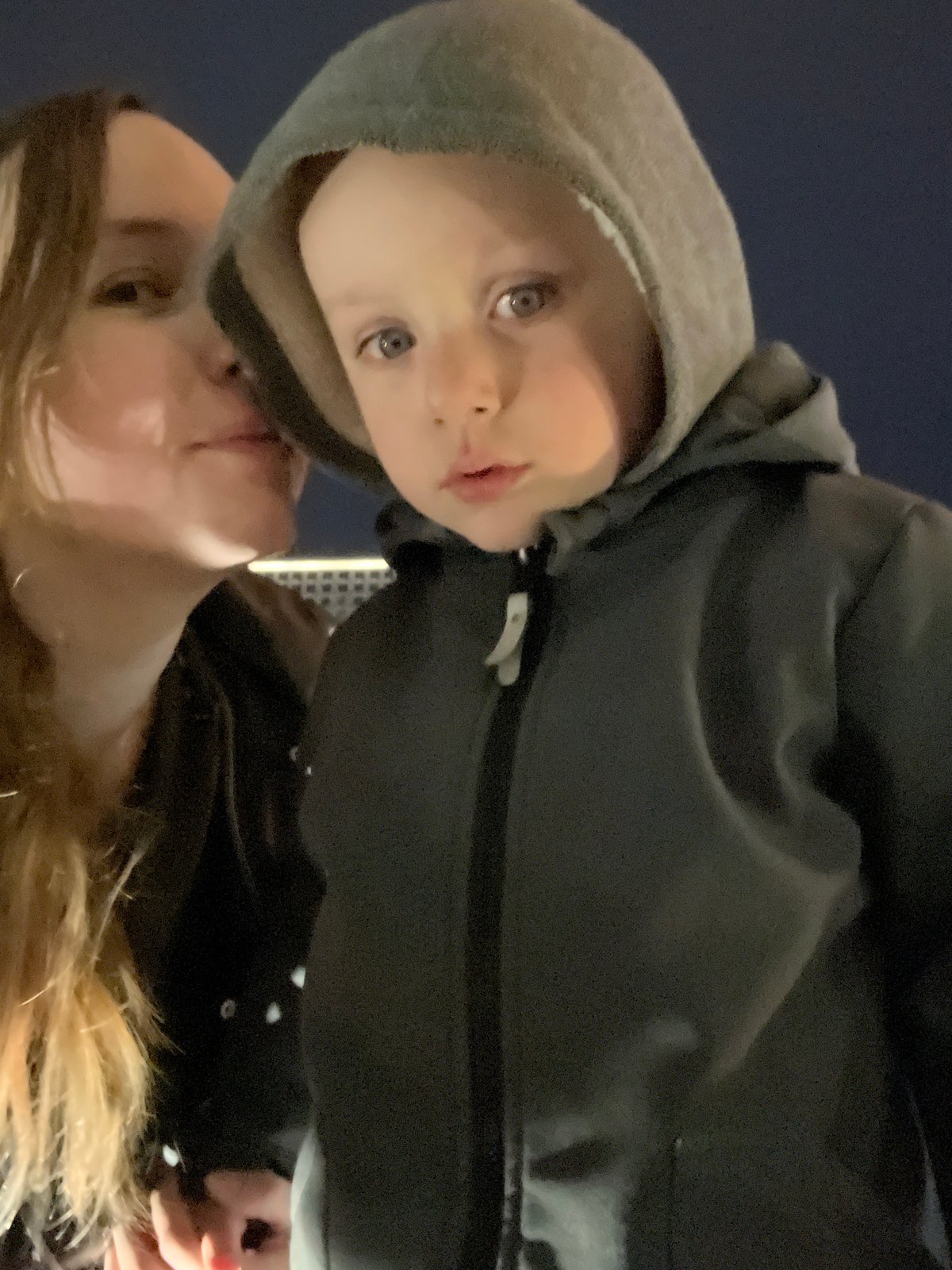 Adult and child photographed in Mytishchi residential area