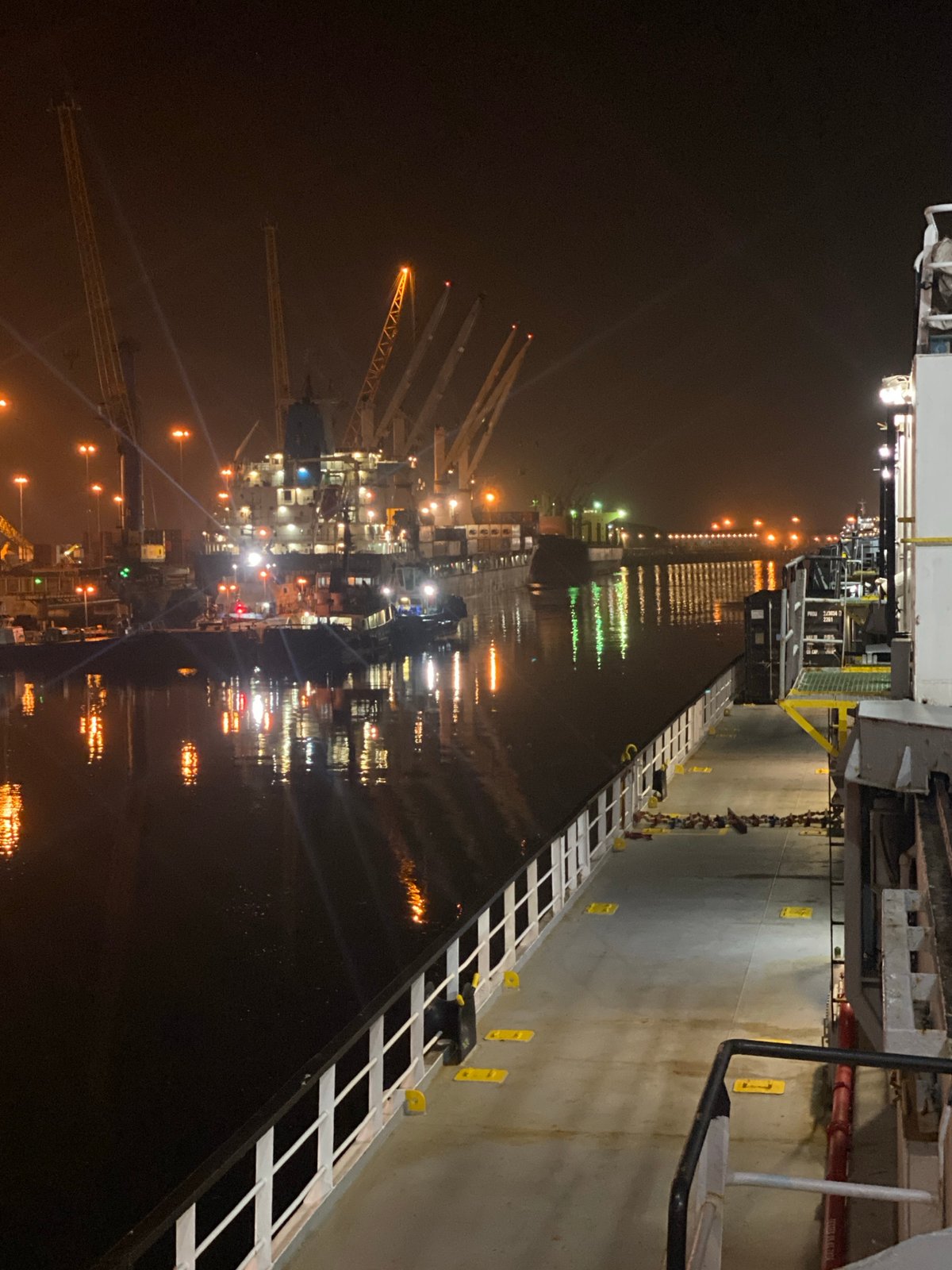 Nighttime operations documented at NAMDOCK 3 shipyard facility