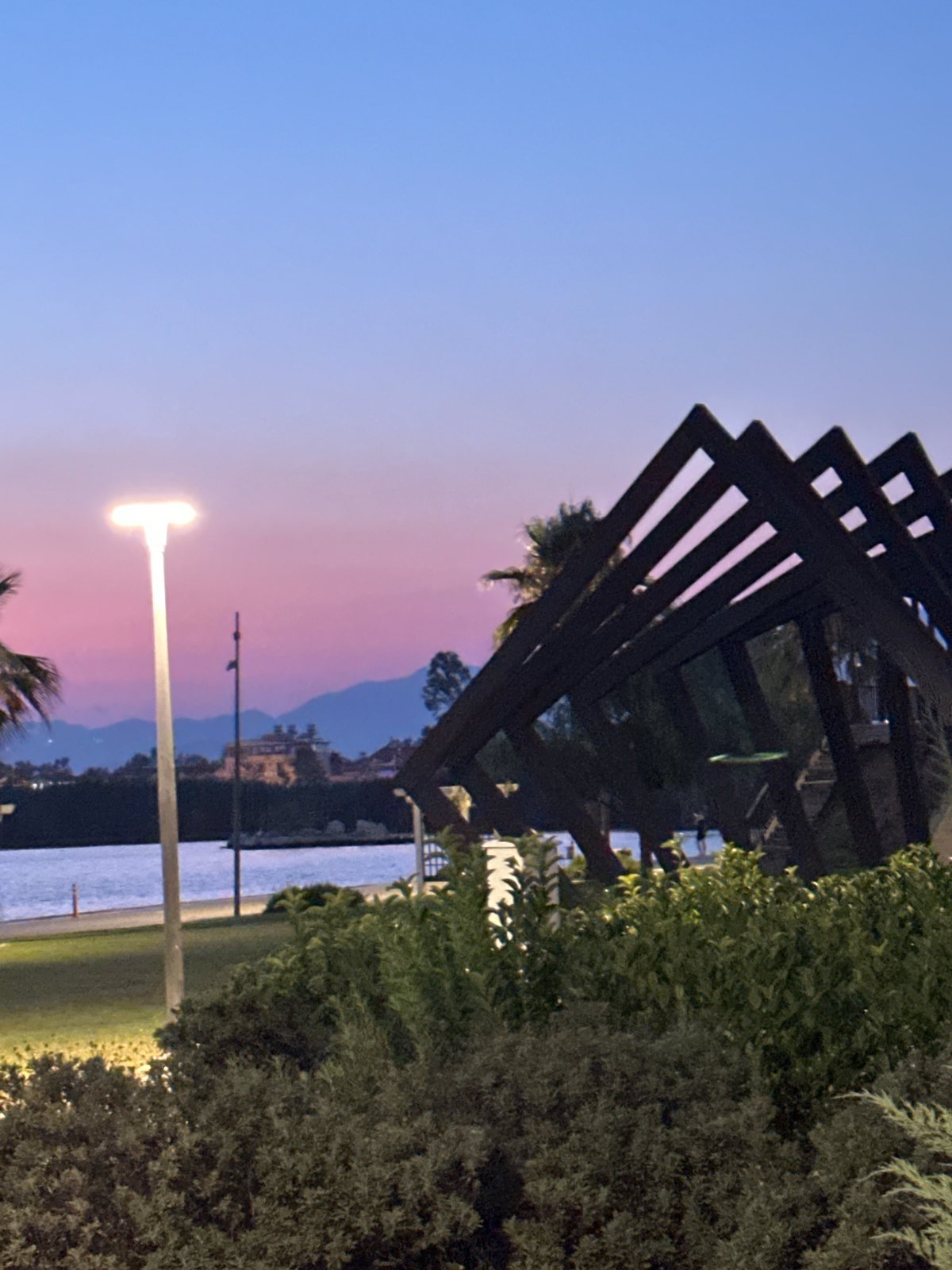 Twilight evening at Fethiye's waterfront park