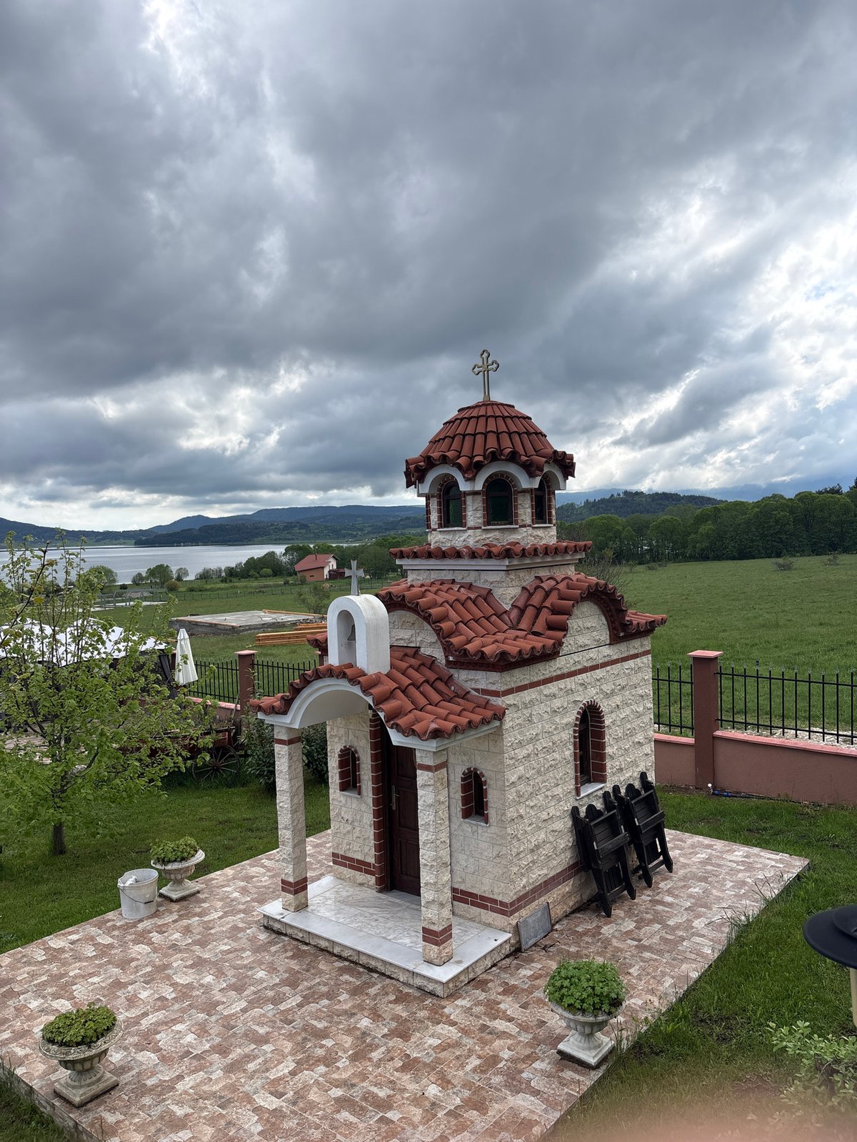 Orthodox church observed under stormy skies in Bulgaria