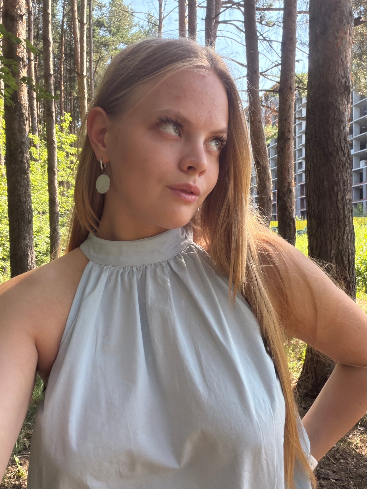 Outdoor selfie session in an Izhevsk forest, summer 2026