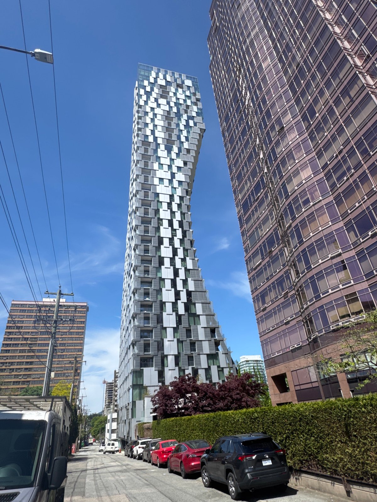 Evening glimpses of Vancouver architecture, flowers, and streetscape