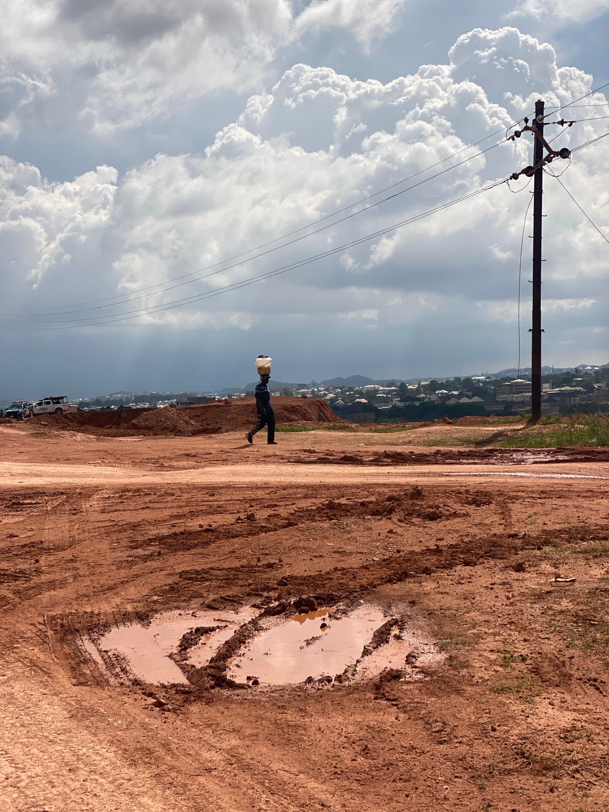 Excavation work underway at a construction site in Nigeria