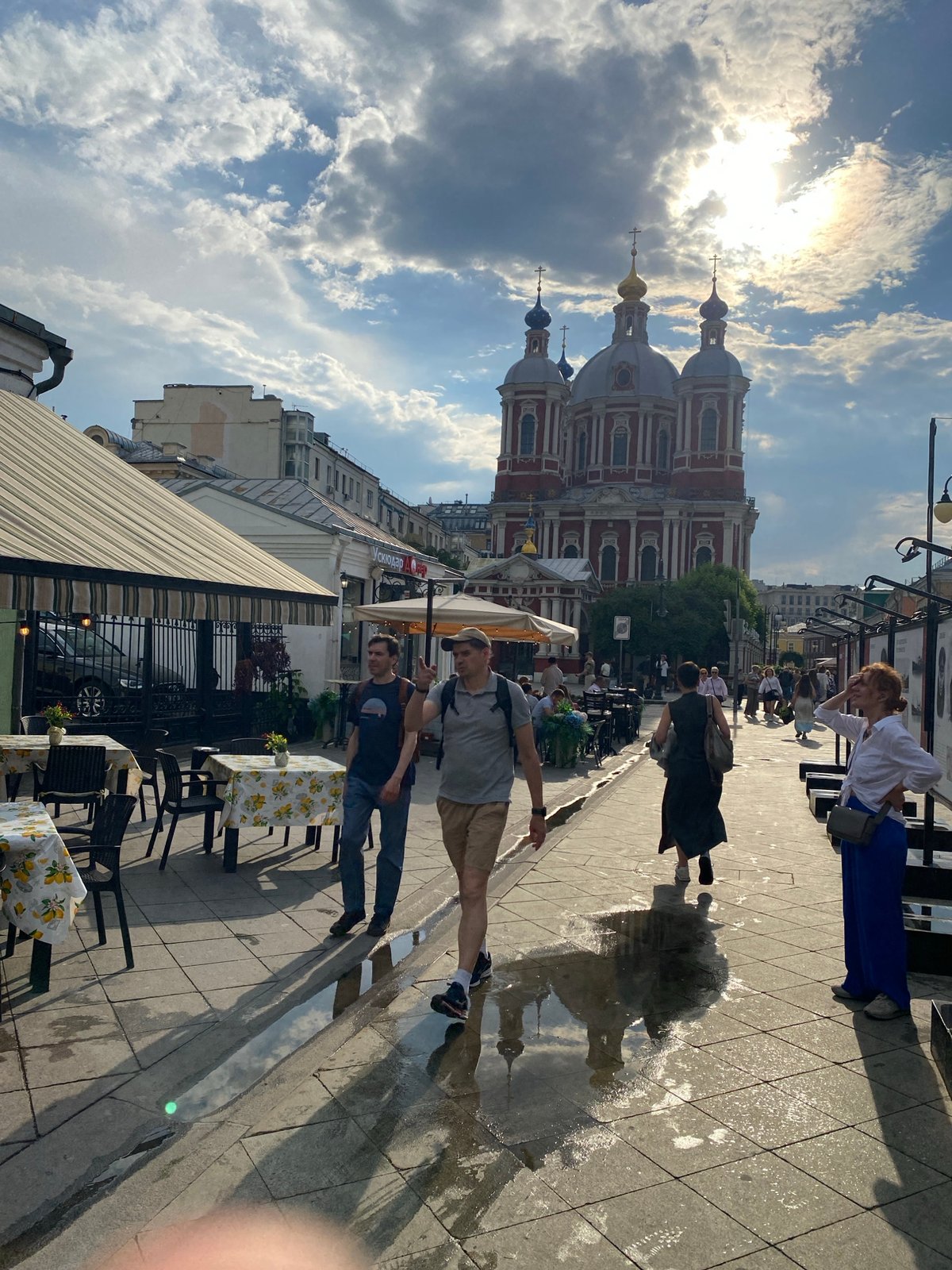 Moscow street life documented near Cathedral of Saint Clement