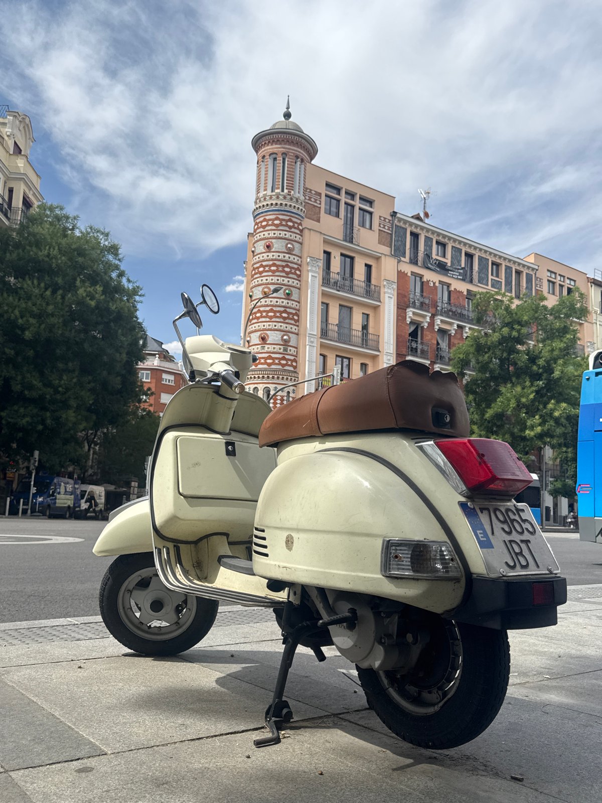 Bikes, street life, and city texture near Goya Metro, Madrid