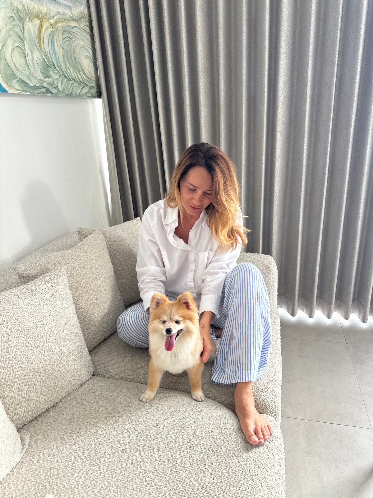Lazy Bali morning with a Pomeranian, indoors and out