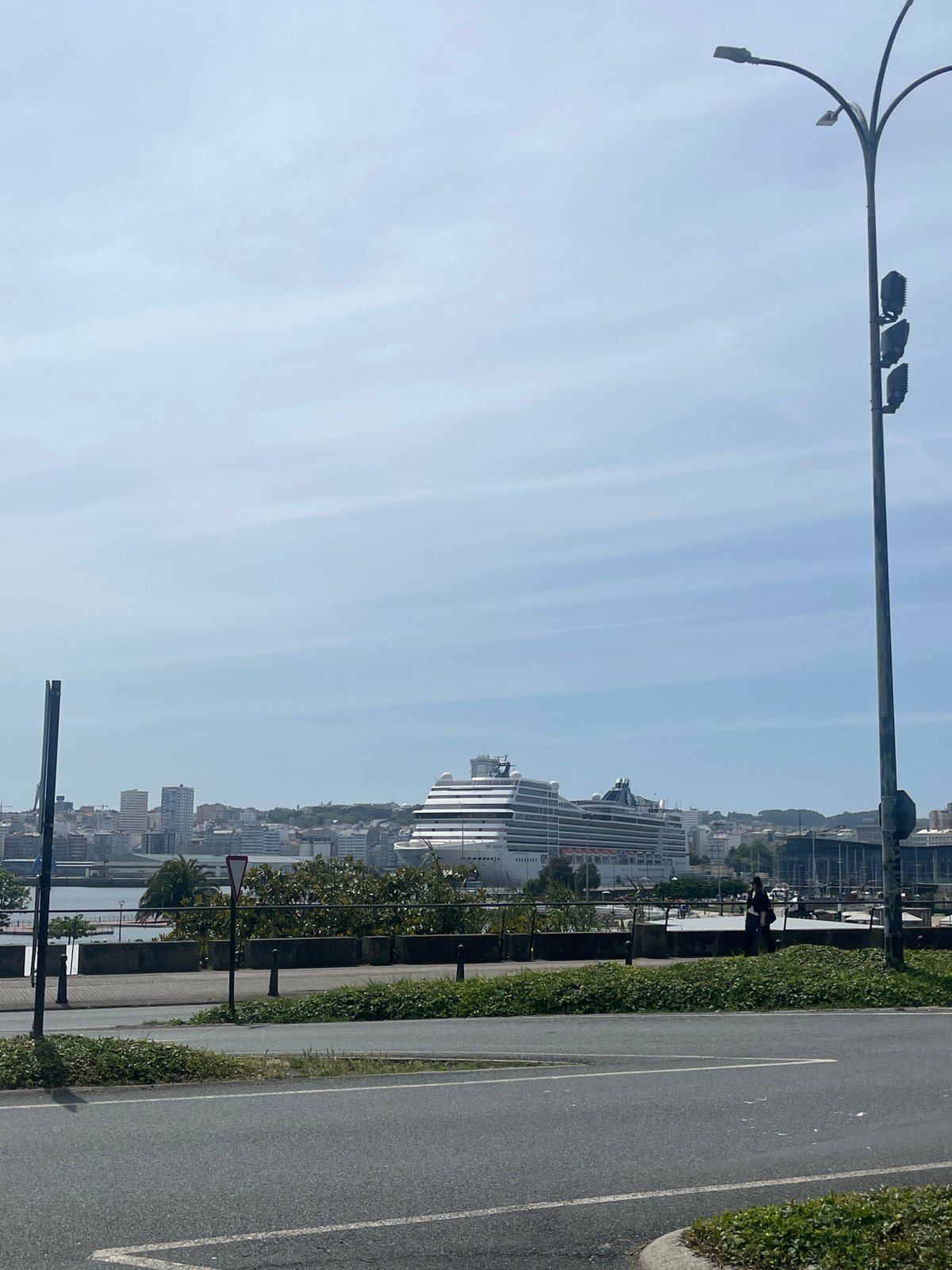 Cruise ship docks at A Coruña port