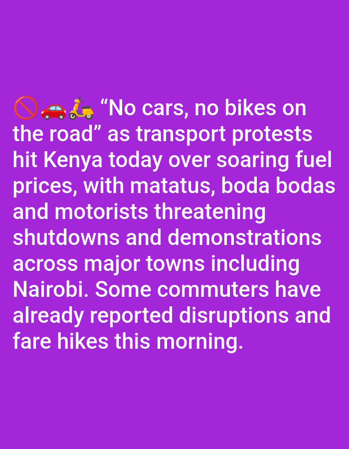 Nairobi transport workers protest soaring fuel prices