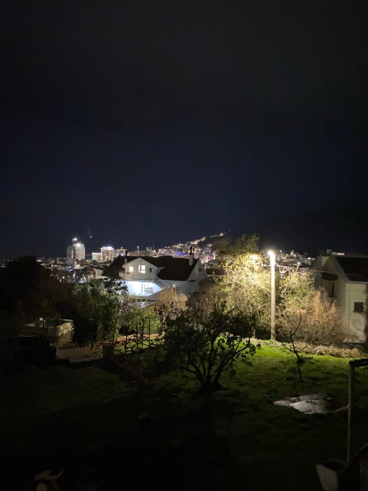 Nighttime urban scenes documented across Budva, Montenegro