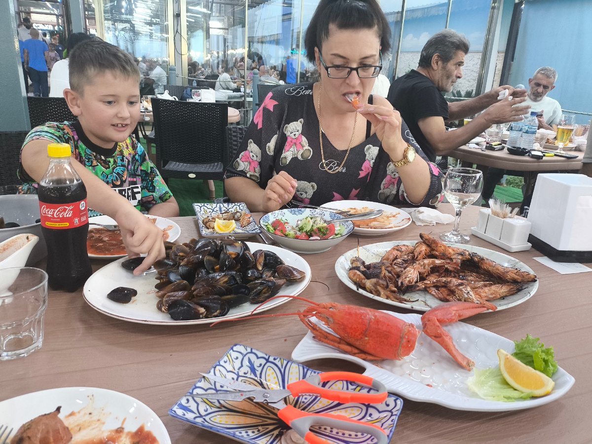 Outdoor dining in Batumi, octopus and all