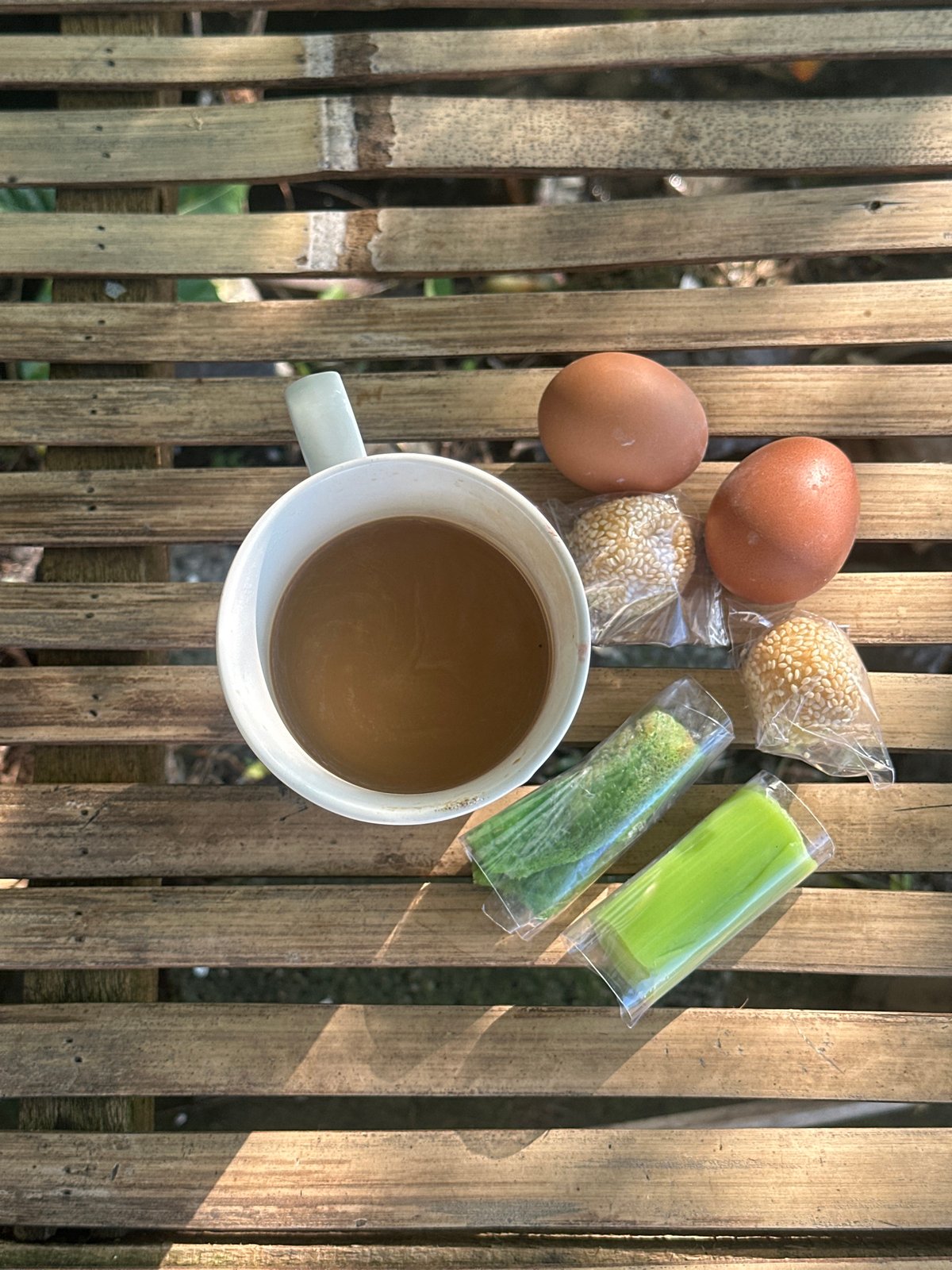 Morning breakfast and resting dog captured in North Kuta