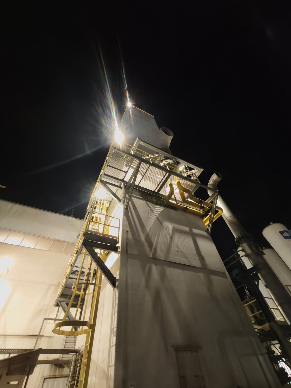 Nighttime documentation of industrial facility operations and infrastructure