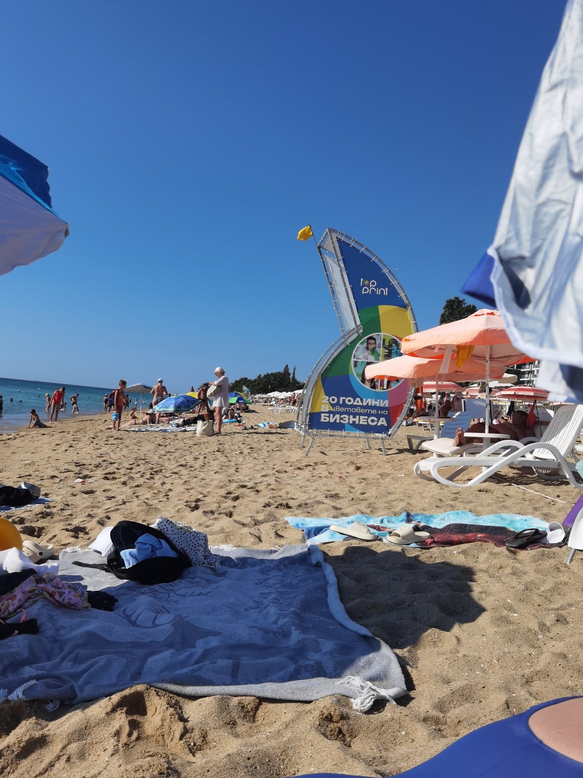 Summer beach day on the Black Sea coast in Varna