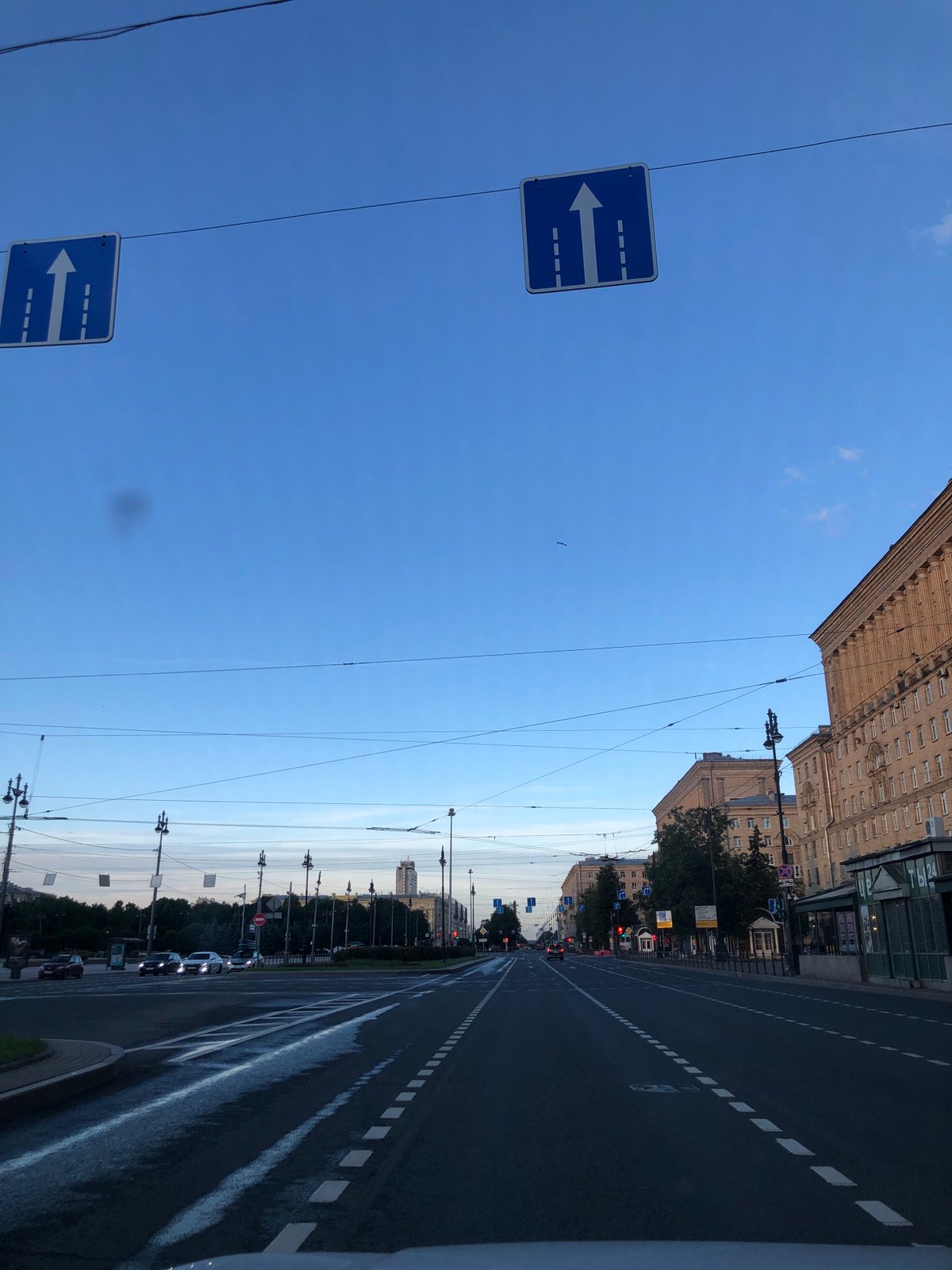 Rolling through Saint Petersburg past neoclassical streets
