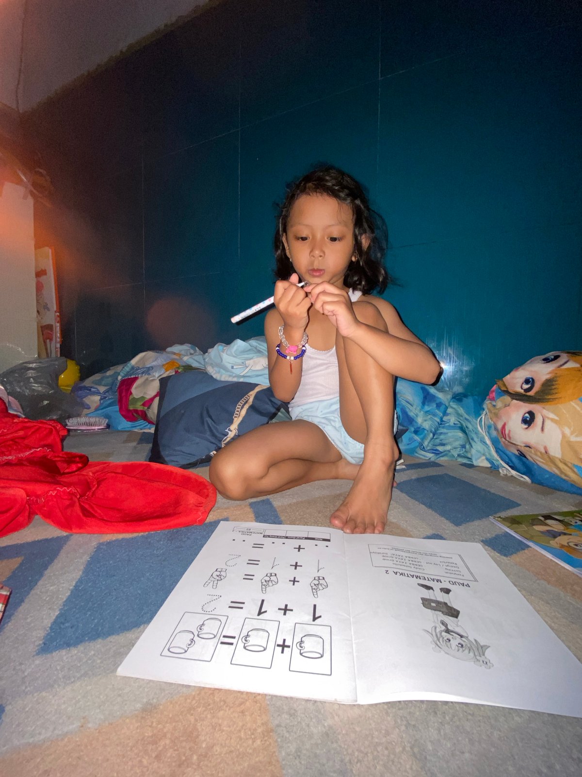 Everyday indoor moments documented in Gelam, Indonesia