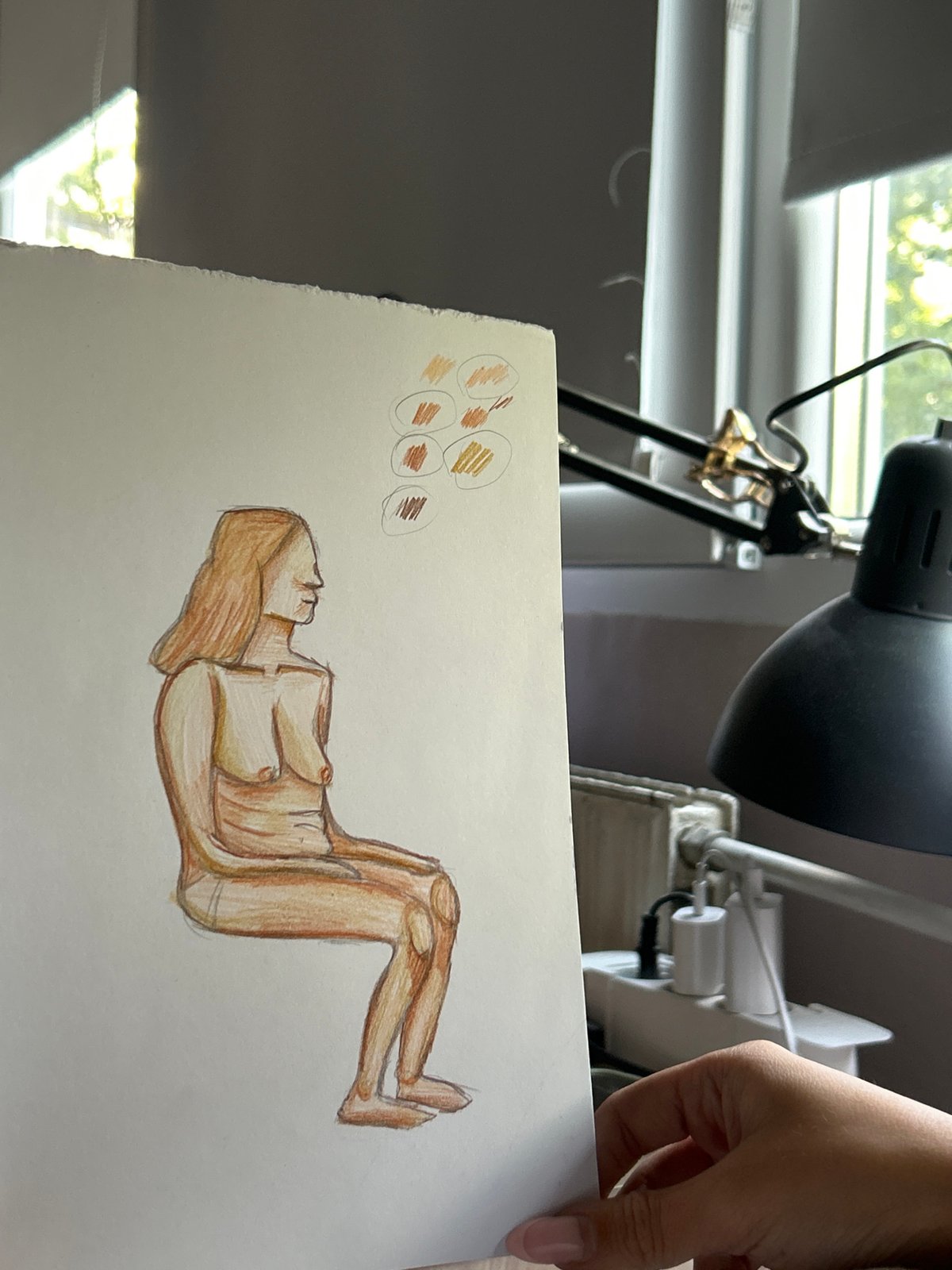 Artist documents figure drawing session in Sofia studio