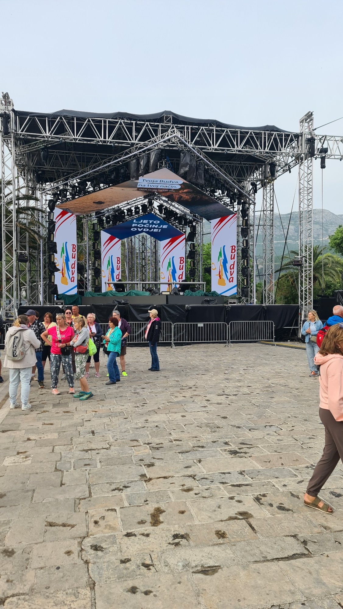 Daily life and event setup documented in Budva, Montenegro