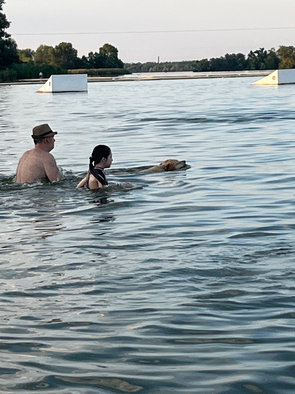 Summer afternoon on the Dnipro River: swimming, wakeboarding, golden hour